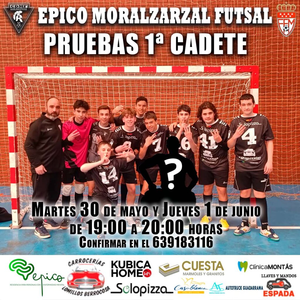 Pruebas de acceso primera división cadete rffm #Futsal